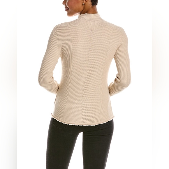 Tyler Boe Gray Rib Knit Long Sleeve Mock Neck Sweater - Picture 3 of 9